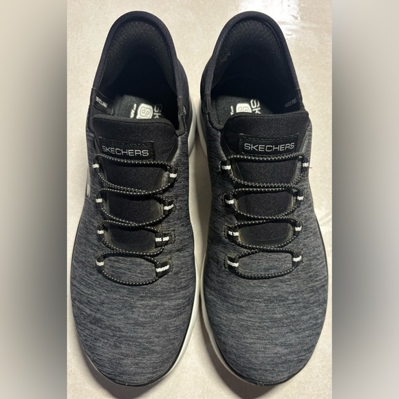 Skechers Women's Gray and Black Sneakers - Picture 2 of 7